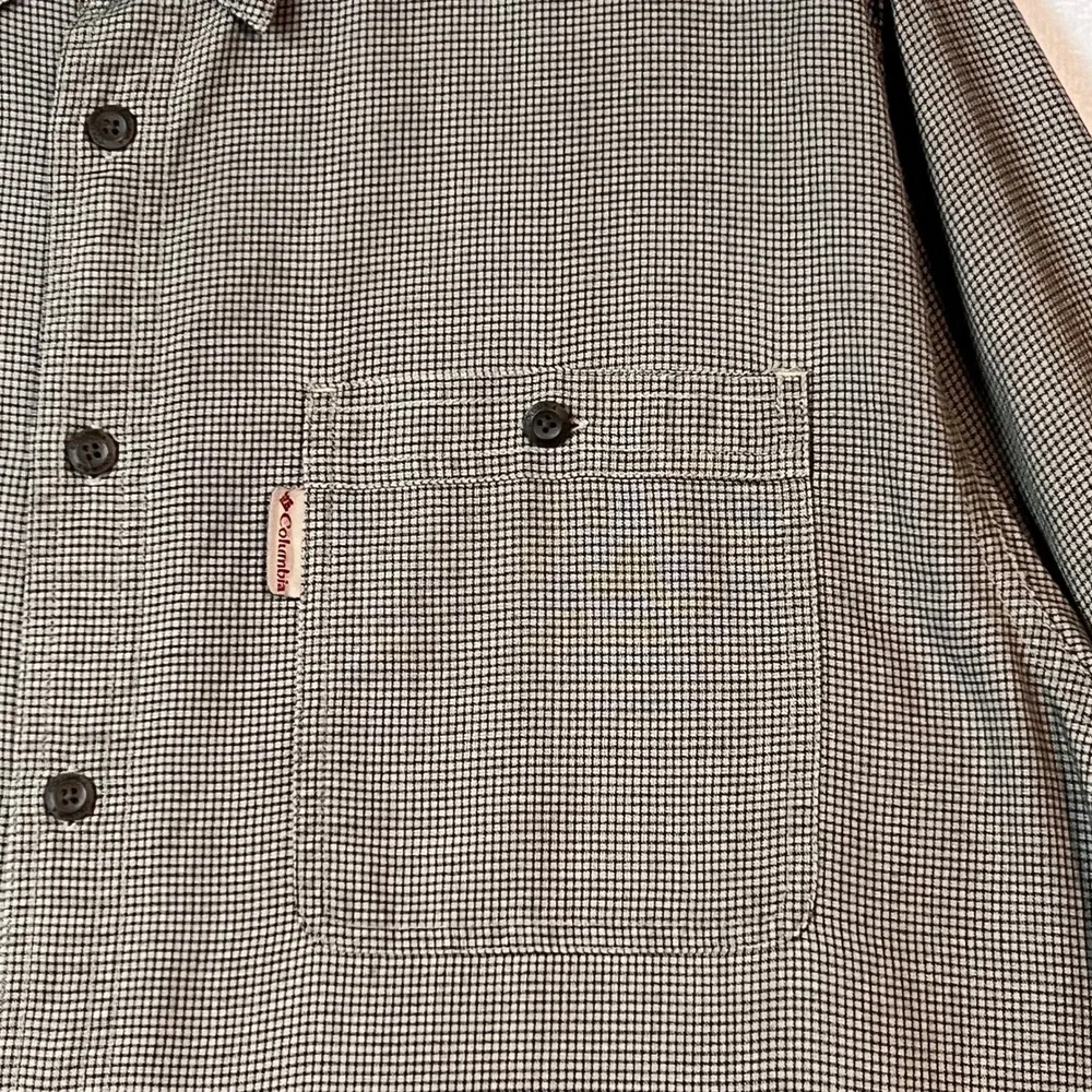 Columbia Mens LG Button Up Shirt Long Sleeve Plaid Patterned‎ Olive
